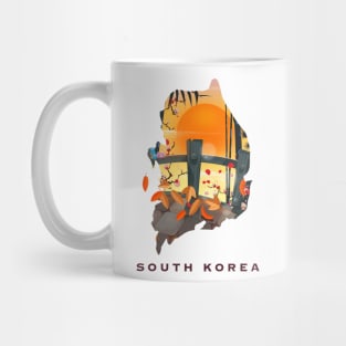 South Korea Map travel poster Mug